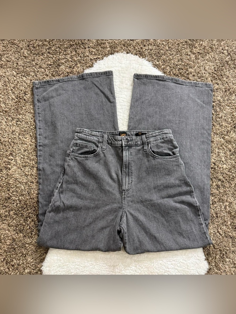 Skater grunge high waist ultra wide leg grey Lee jeans